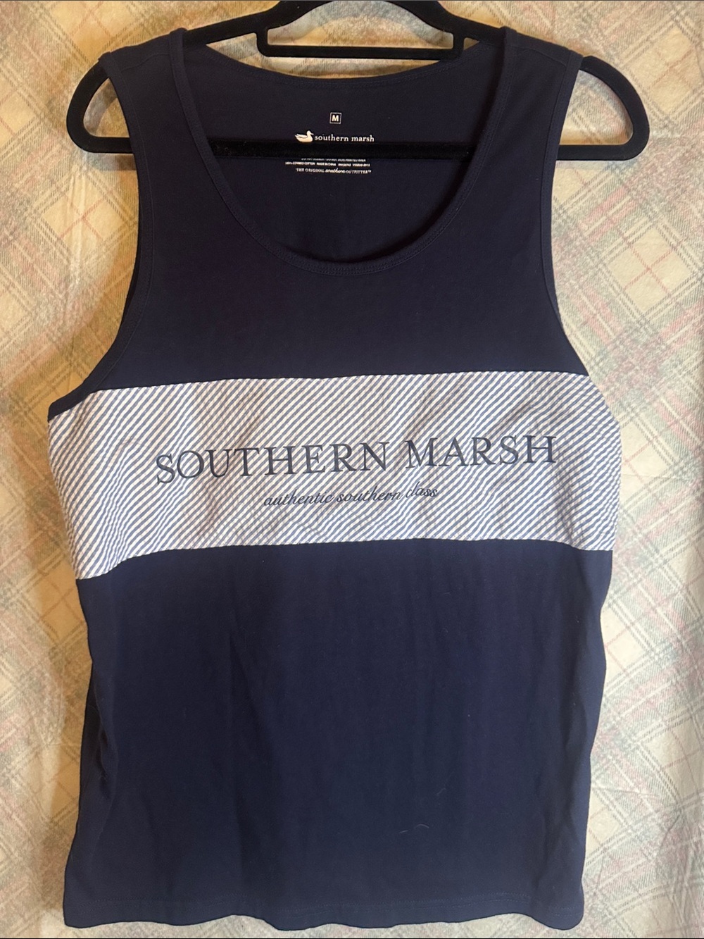 Southern Marsh Navy Tank with White Striped Chest Panel